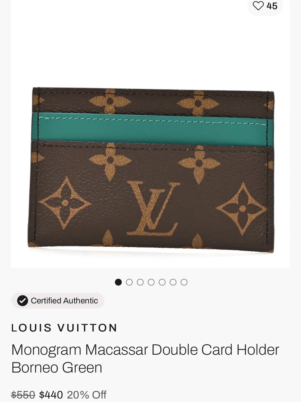 Louis Vuitton Brown Monogram Card & Key Holder with Teal Accent